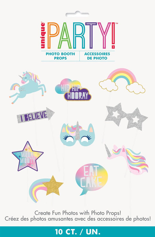 10 SELFIE PHOTO PROPS - UNICORN